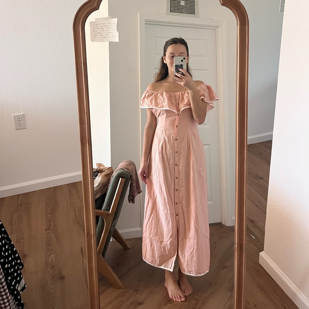 Elegant Pink Off-Shoulder Dress